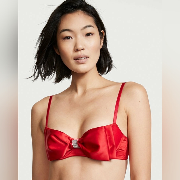 🆕️Victoria's Secret Dream Angels Wicked Unlined Bow Balconette Bra & Panty - Picture 3 of 16